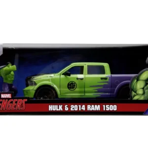 JADA MARVEL SET FIGURINA HULK SI MASINUTA METALICA RAM 1500 2014 SCARA 1:24
