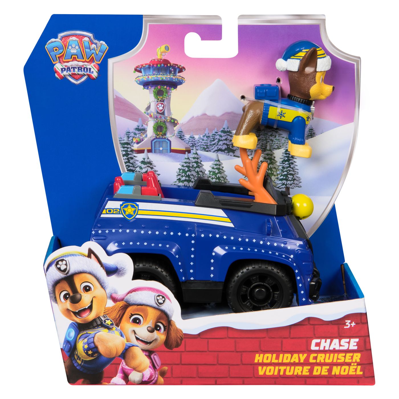 PATRULA CATELUSILOR VEHICUL SI FIGURINA CHASE CU ACCESORII DE CRACIUN