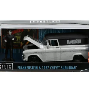 SET MASINUTA 1957 CHEVY SUBURBAN SI FIGURINA FRANKENSTEIN