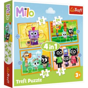 PUZZLE TREFL 4IN1 PLANETA MILO INTALNIRE CU MILO SI PRIETENII