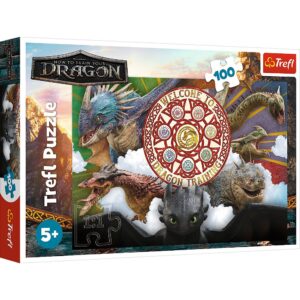 PUZZLE TREFL 100 CUM SA ITI DRESEZI DRAGONUL DRAGONI IN ACTIUNE
