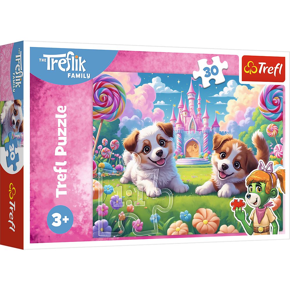 PUZZLE TREFL 30 FAMILIA TREFLIK O LUME PLINA DE ZAMBETE