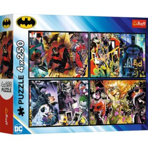 PUZZLE TREFL 4X250 BATMAN DC BATMAN IN ACTIUNE