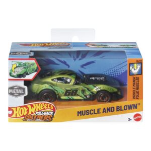 HOT WHEELS MASINUTA METALICA CU SISTEM PULL BACK MUSCLE AND BLOWN MUSCLE MANIA SCARA 1 LA 43