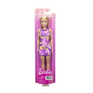 PAPUSA BARBIE BLONDA CU ROCHIE MULTICOLORA