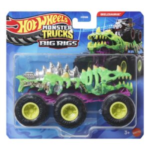 HOT WHEELS MONSTER TRUCK BIG RIGS MASINUTA METALICA CU 6 ROTI SKELESAURUS SCARA 1 LA 64