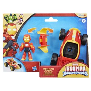 MARVEL IRON MAN SI PRIETENII SAI UIMITORI SET VEHICUL SI FIGURINA IRON MAN