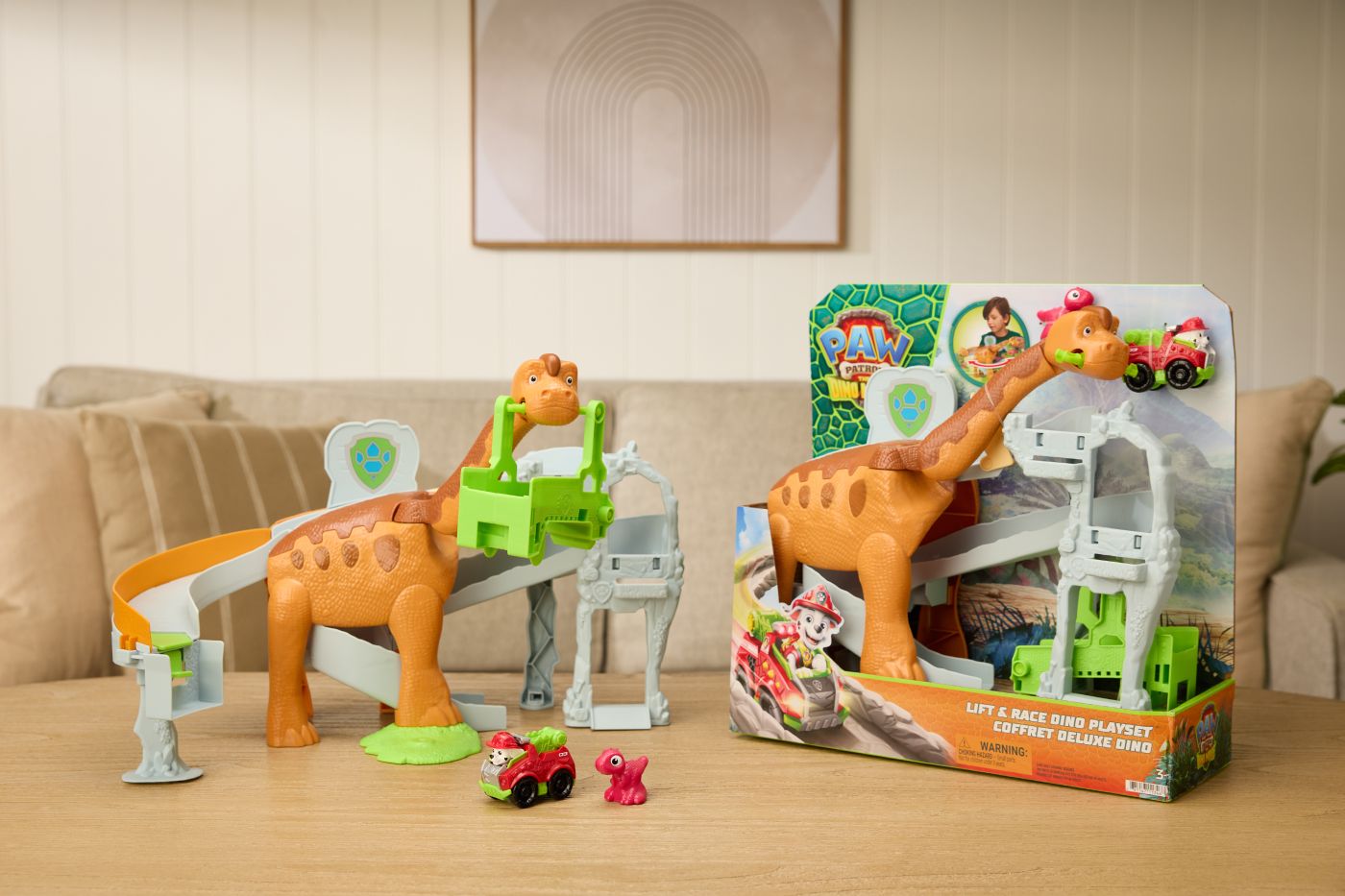 PATRULA CATELUSILOR FILMUL CU DINOZAURI SET DE JOACA LIFT AND RACE CU FIGURINA - imagine 2
