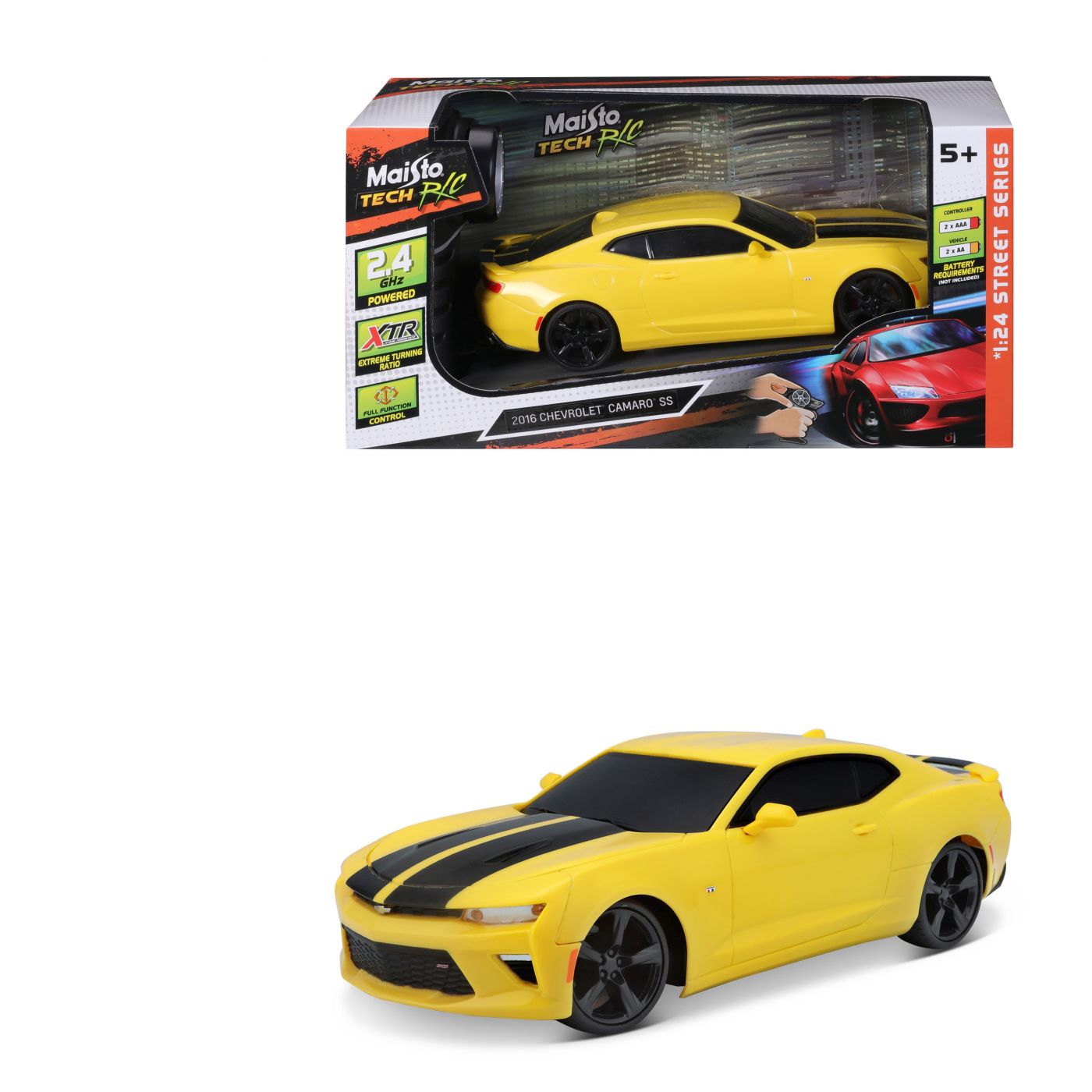 MAISTO MASINUTA CU TELECOMANDA 2.4GHz CHEVROLET CAMARO SS 2016 SCARA 1 LA 24 - imagine 2