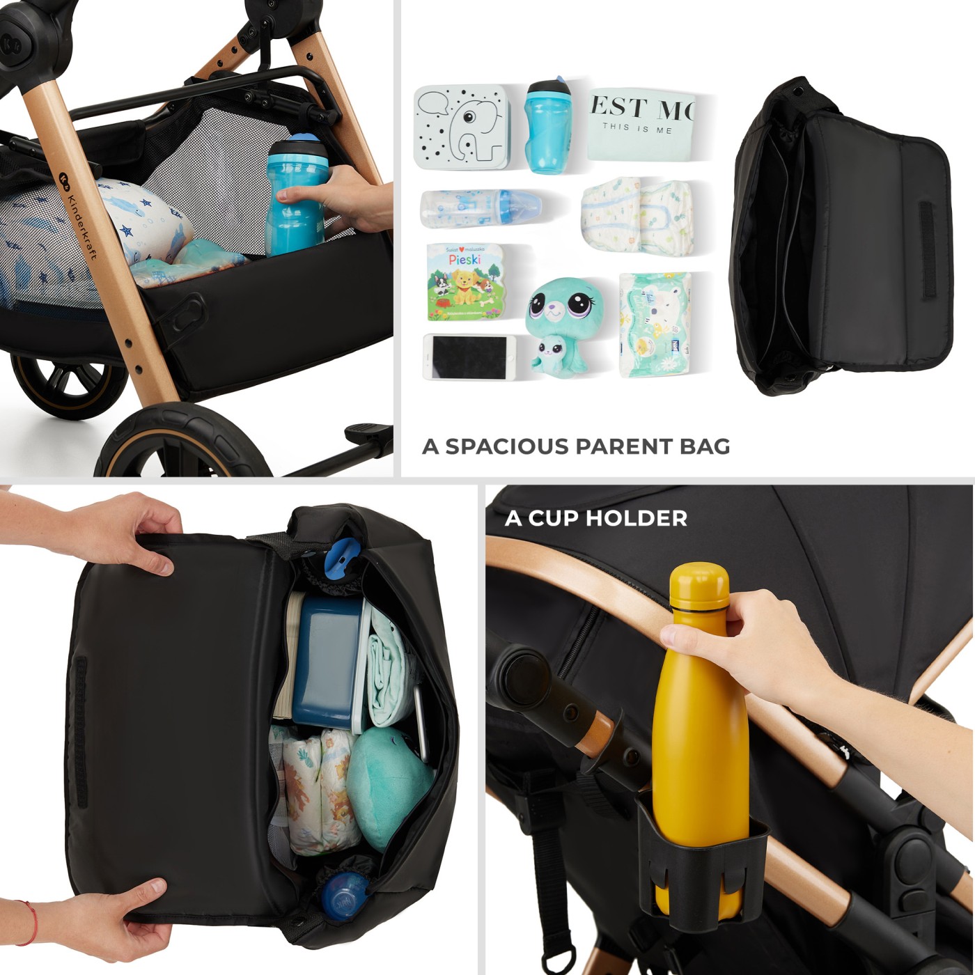 CARUCIOR KINDERKRAFT ESME, 3 IN 1, MOONLIGHT GREY - imagine 2