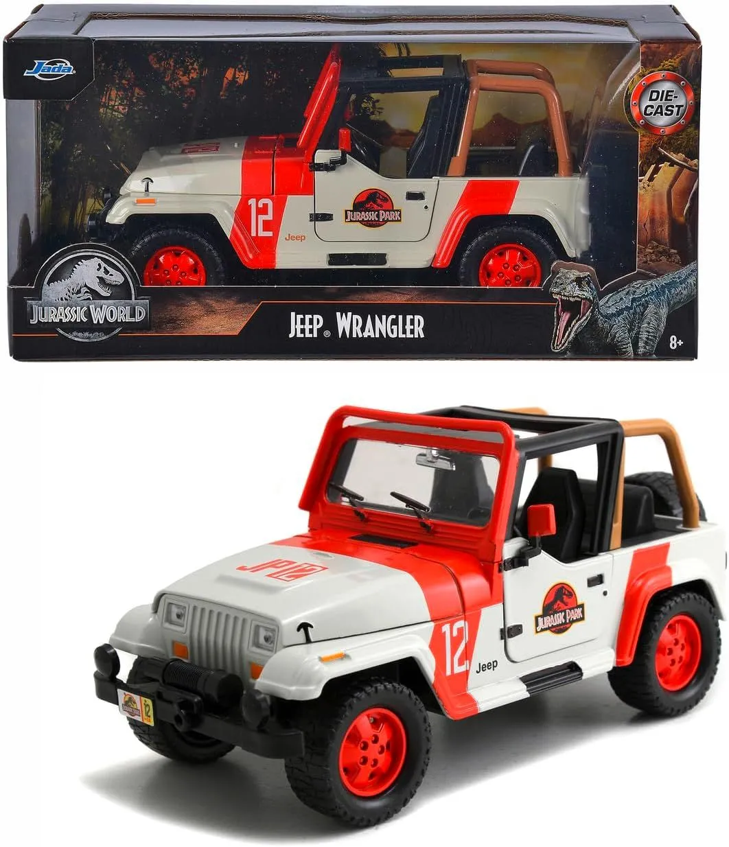 MASINUTA METALICA JURASSIC WORLD 1992 JEEP WRANGLER 1:24 - imagine 10