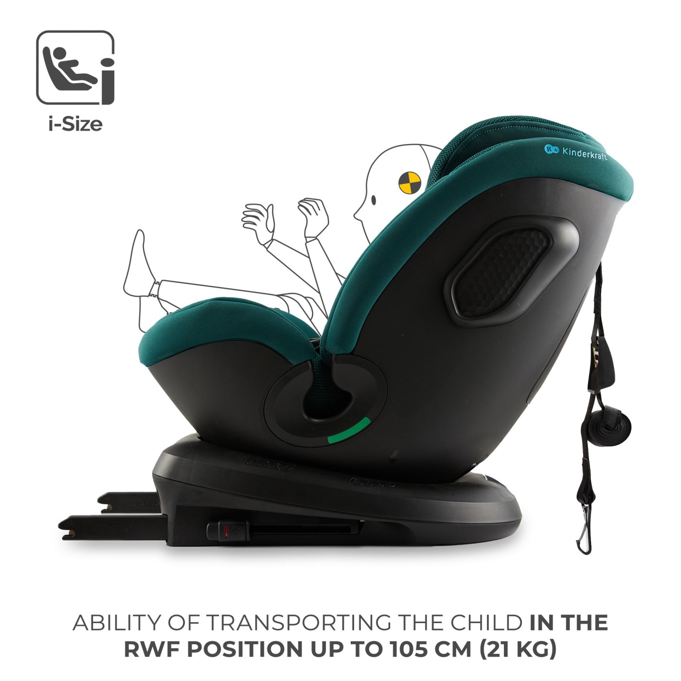 SCAUN AUTO KINDERKRAFT XPEDITION 3 I-SIZE 40-150 CM, GREEN - imagine 3
