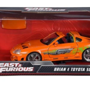 JADA FAST AND FURIOUS SET FIGURINA BRIAN SI MASINUTA METALICA TOYOTA SUPRA 1 LA 24