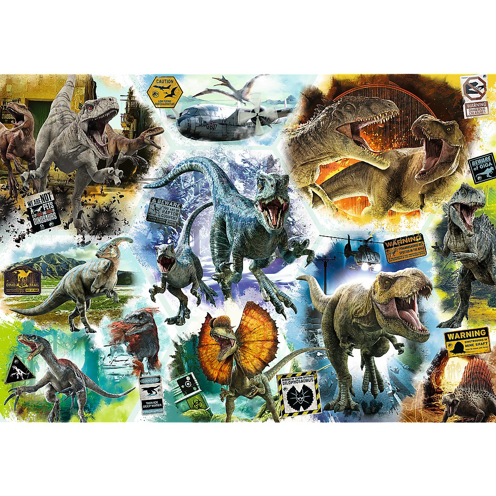 PUZZLE TREFL 1000 JURASSIC WORLD PE URMELE DINOZAURILOR - imagine 2