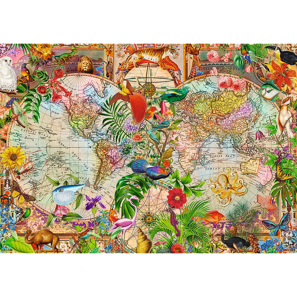 PUZZLE TREFL 1000 PREMIUM PLUS TEA TIME HARTA ANTICA A LUMII - imagine 2