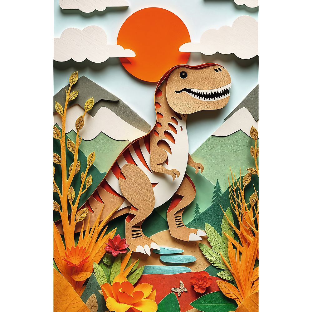 PUZZLE TREFL 160 PAPER ART 3D DINOZAUR - imagine 2