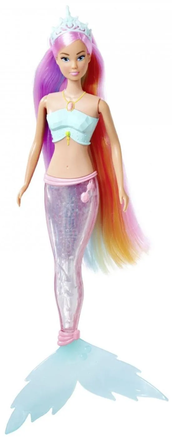 STEFFI LOVE PAPUSA STEFFI SIRENA MAGICA CURCUBEU CU COADA LUMINOASA 39CM - imagine 2