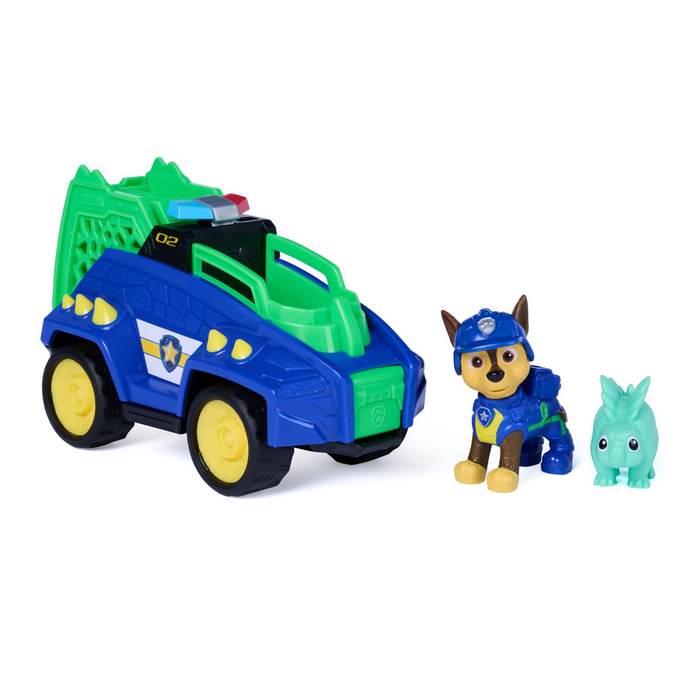 PATRULA CATELUSILOR FILMUL CU DINOZAURI SET DINO VEHICUL DE POLITIE CU FIGURINA CHASE SI ACCESORII 15CM - imagine 3