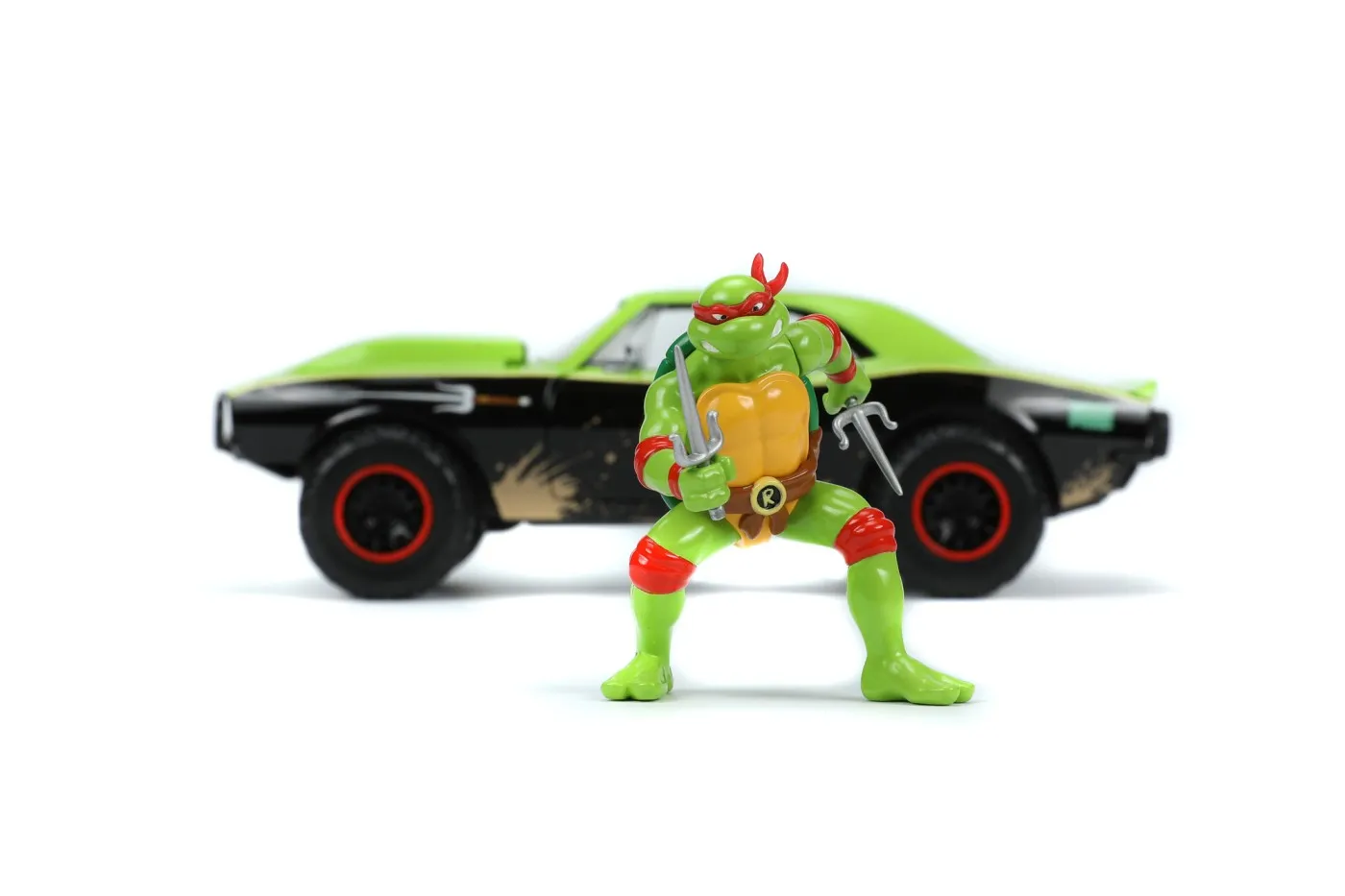 JADA MASINUTA METALICA TESTOASELE NINJA RAPHAEL CHEVY CAMARO 1:24 - imagine 2