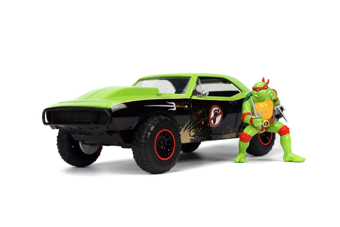 JADA MASINUTA METALICA TESTOASELE NINJA RAPHAEL CHEVY CAMARO 1:24 - imagine 3