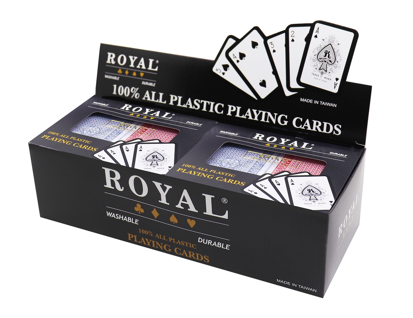 SET 2 PACHETE CARTI ROYAL CANASTA POKER DIN PLASTIC - imagine 2