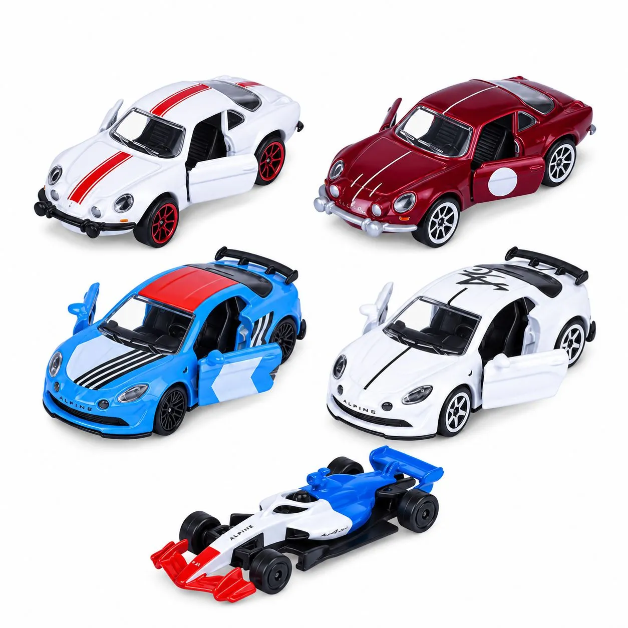 MAJORETTE SET 5 MASINUTE METALICE ALPINE SCARA 1 LA 64 - imagine 2