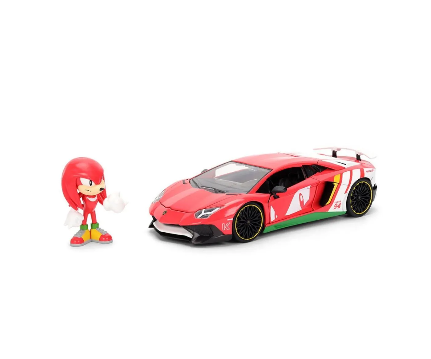 JADA SONIC ARICIUL SET FIGURINA SONIC SI MASINUTA METALICA LAMBORGHINI AVENTADOR SV SCARA 1 LA 24 - imagine 2