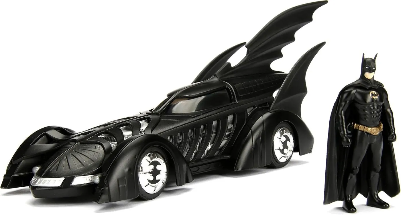 JADA DC SET BATMAN FOREVER FIGURINA BATMAN SI MASINUTA METALICA BATMOBILE SCARA 1 LA 24 - imagine 2