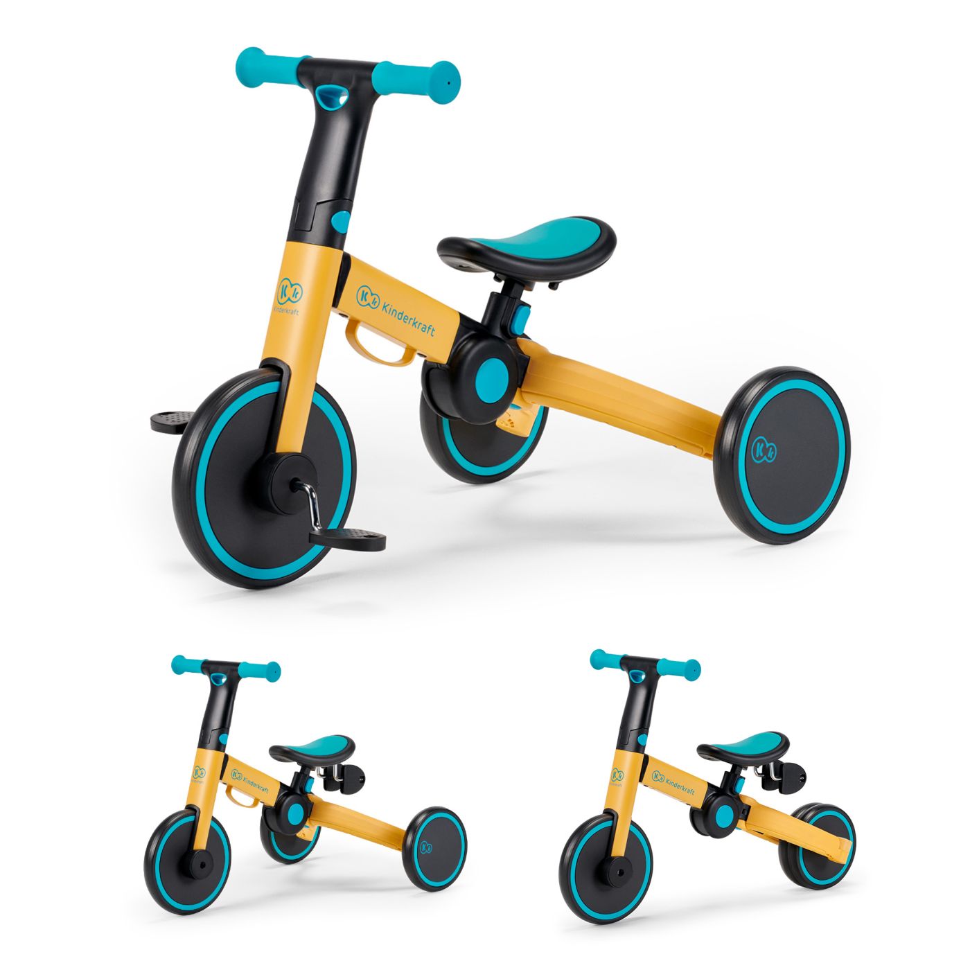 BICICLETA DE ECHILIBRU / TRICICLETA KINDERKRAFT 4TRIKE, PRIMROSE YELLOW - imagine 4