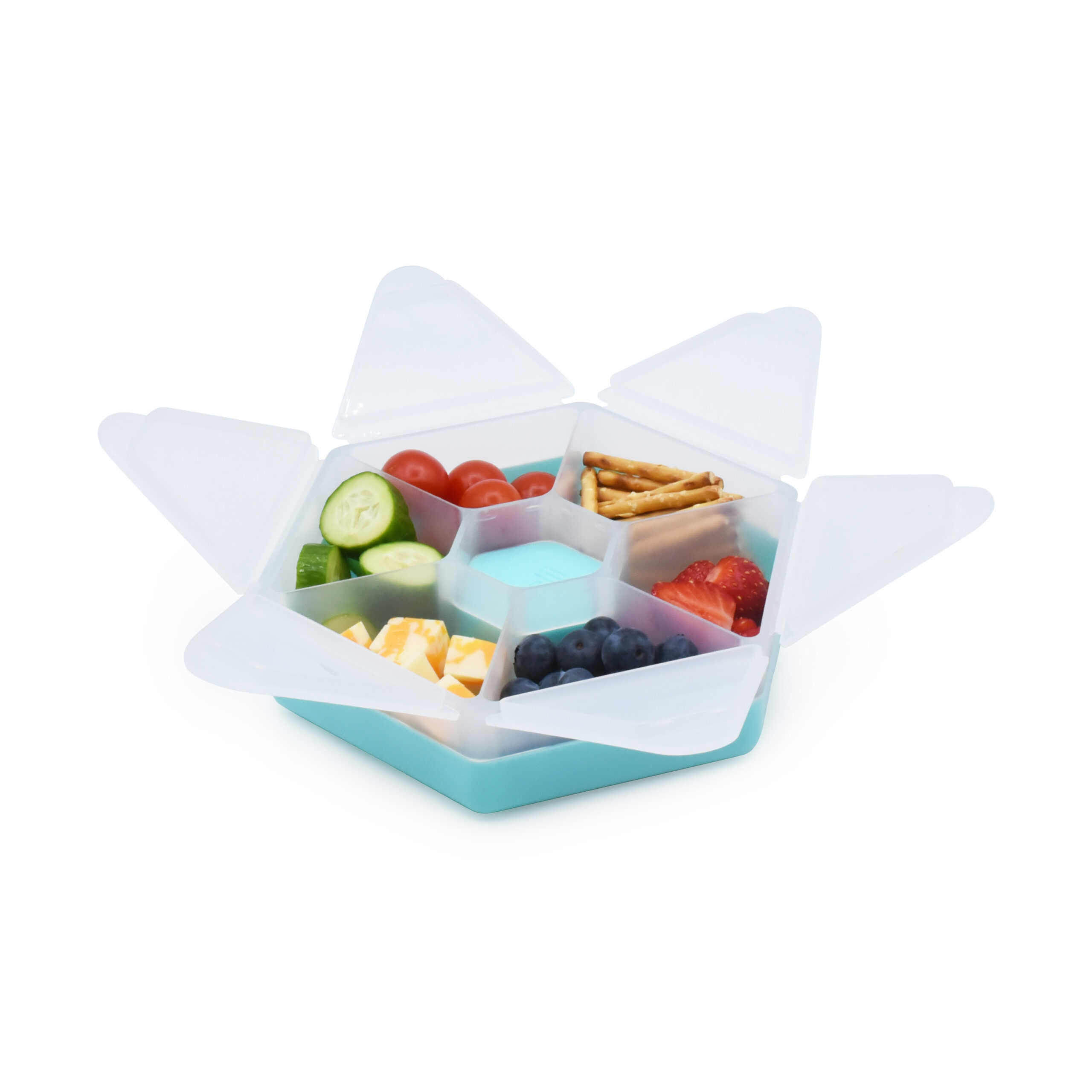 CUTIE SNACK HEXAGON SNACKLE 6 COMPARTMENTE, MELII, BLUE - imagine 2