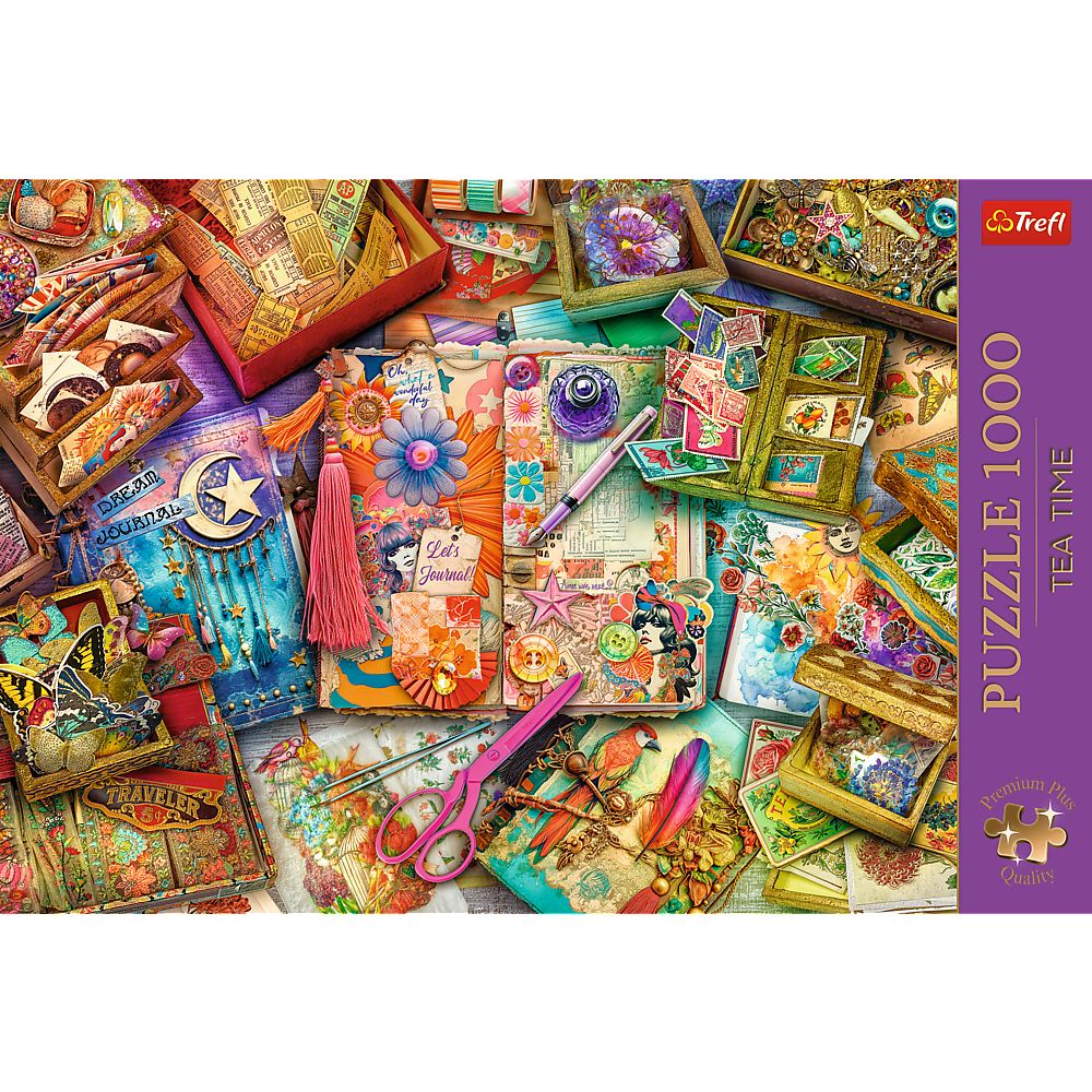 PUZZLE TREFL 1000 PREMIUM PLUS TEA TIME UN BIROU PLIN DE INSPIRATIE - imagine 3