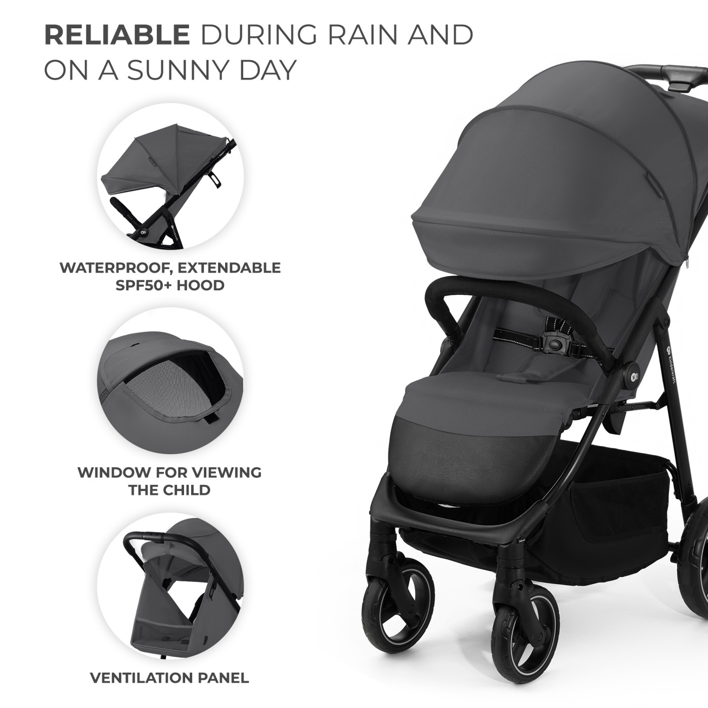 CARUCIOR SPORT KINDERKRAFT TRIG3 GRANITE GREY - imagine 3