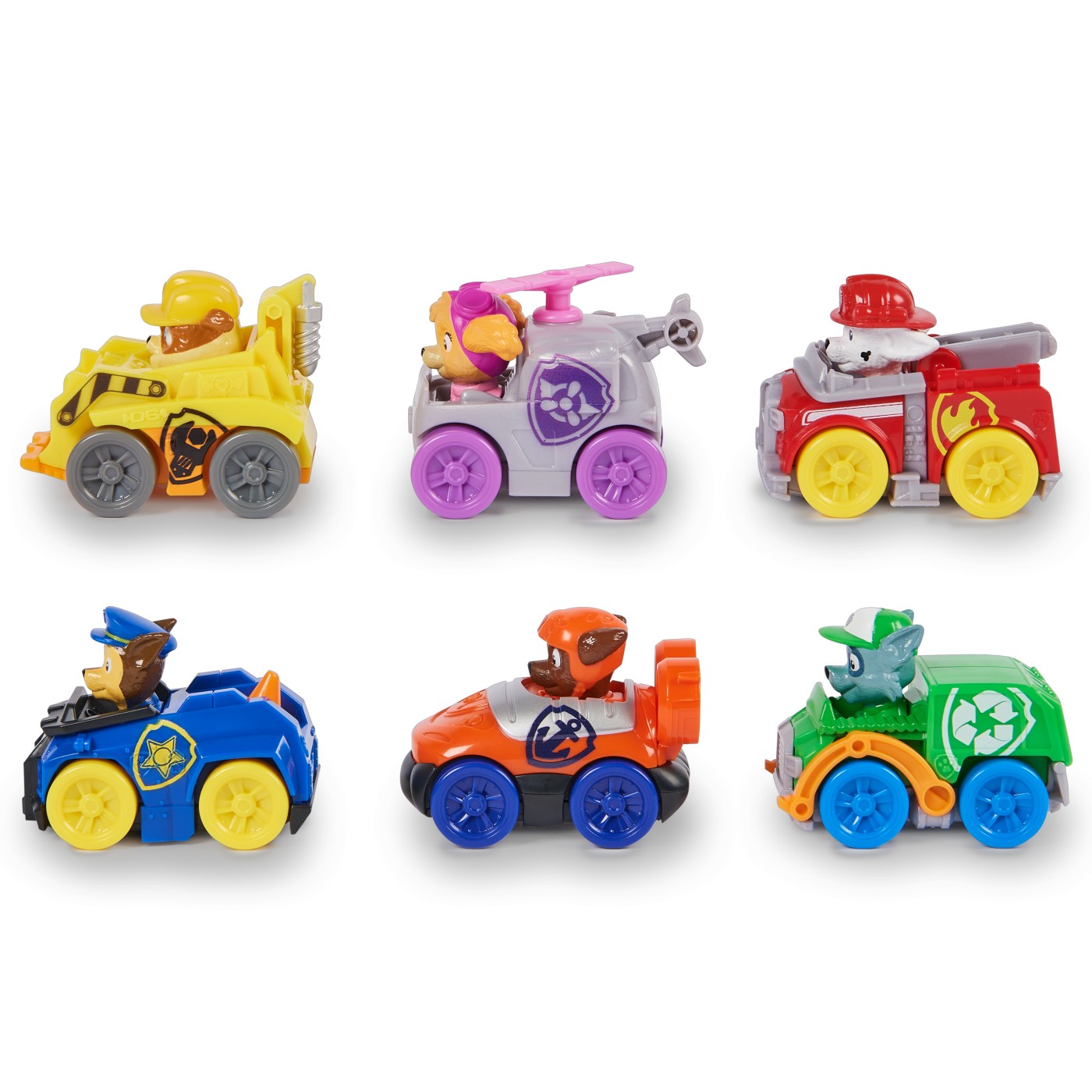 PATRULA CATELUSILOR PUP SQUAD RACERS PACHET CADOU 6 VEHICULE DE BAZA - imagine 3