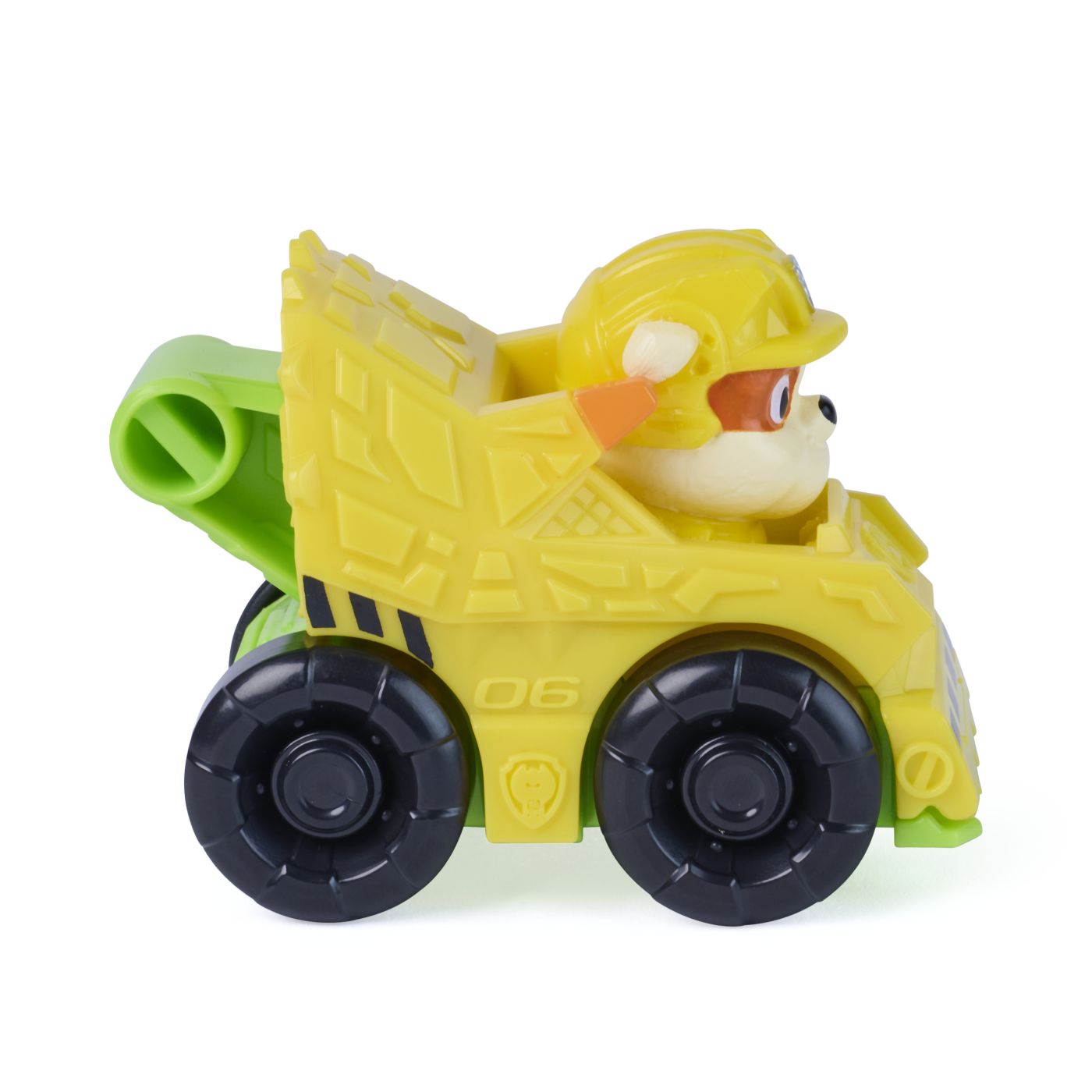 PATRULA CATELUSILOR FILMUL CU DINOZAURI PUP SQUAD RACERS VEHICUL CU FIGURINA RUBBLE 6.5CM - imagine 3