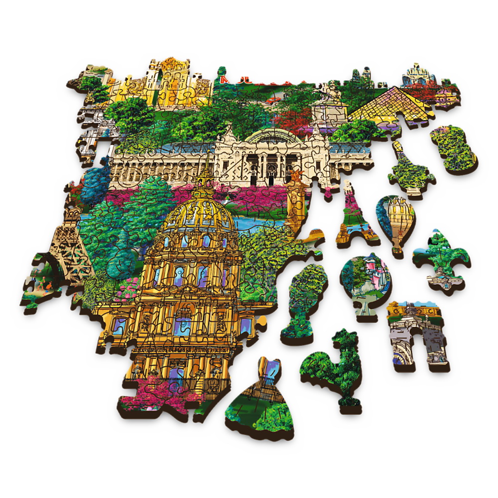 PUZZLE TREFL DIN LEMN 1000 PIESE OBIECTIVE TURISTICE FAIMOASE DIN FRANTA - imagine 3