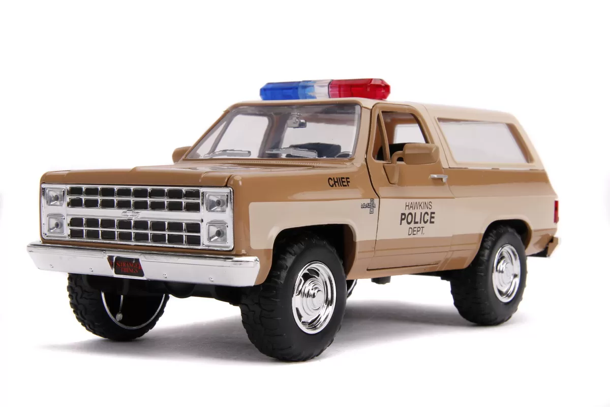 MACHETA METALICA 1980 CHEVY POLICE K5 SCARA 1 LA 24 - imagine 3