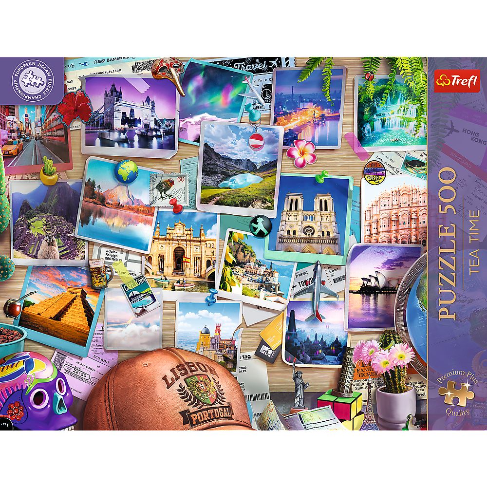 PUZZLE TREFL 500 PREMIUM PLUS TEA TIME CAMPIONATUL EUROPEAN AMINTIRI DE CALATORIE - imagine 3
