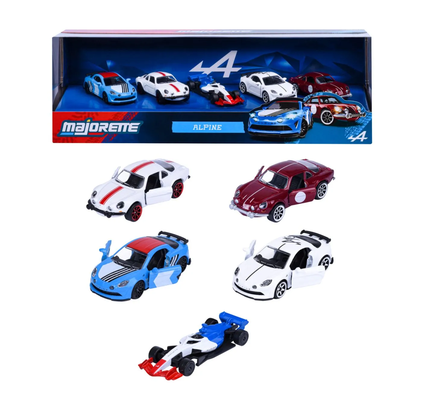 MAJORETTE SET 5 MASINUTE METALICE ALPINE SCARA 1 LA 64 - imagine 3