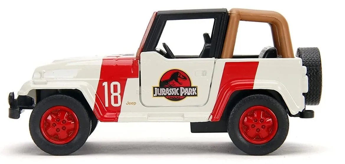 JURASSIC WORLD MASINUTA METALICA JEEP WRANGLER SCARA 1 LA 32 - imagine 3