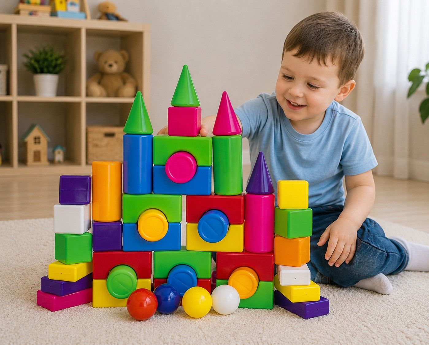 SET CONSTRUCTOR BLOCURI MULTICOLORE 2 - imagine 3
