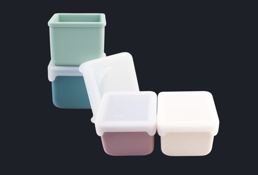 SET 2 RECIPIENTE SILICON, MELII, BLUE MINT - imagine 3