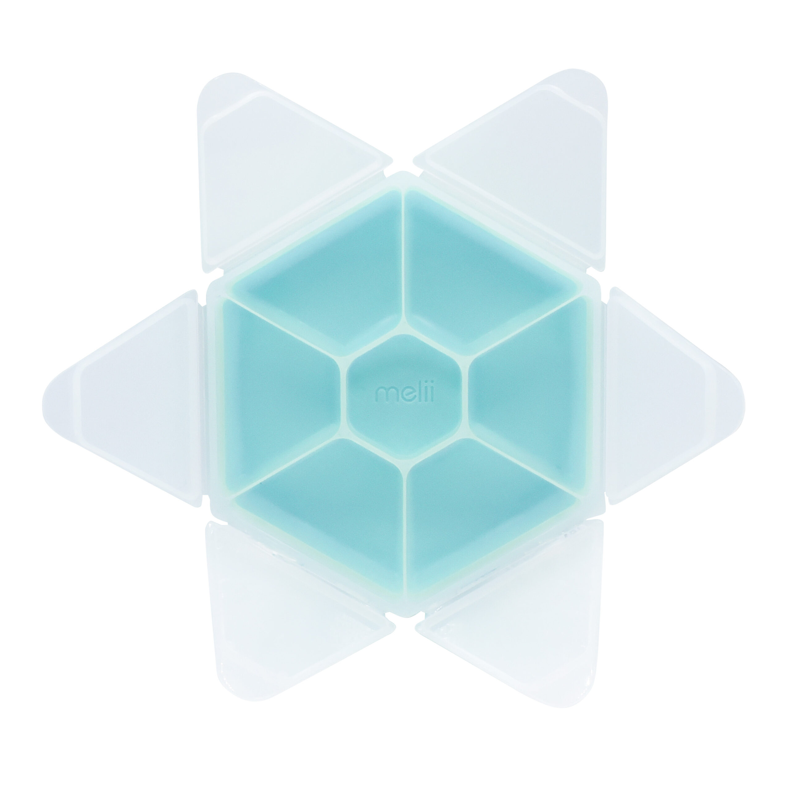 CUTIE SNACK HEXAGON SNACKLE 6 COMPARTMENTE, MELII, BLUE - imagine 3