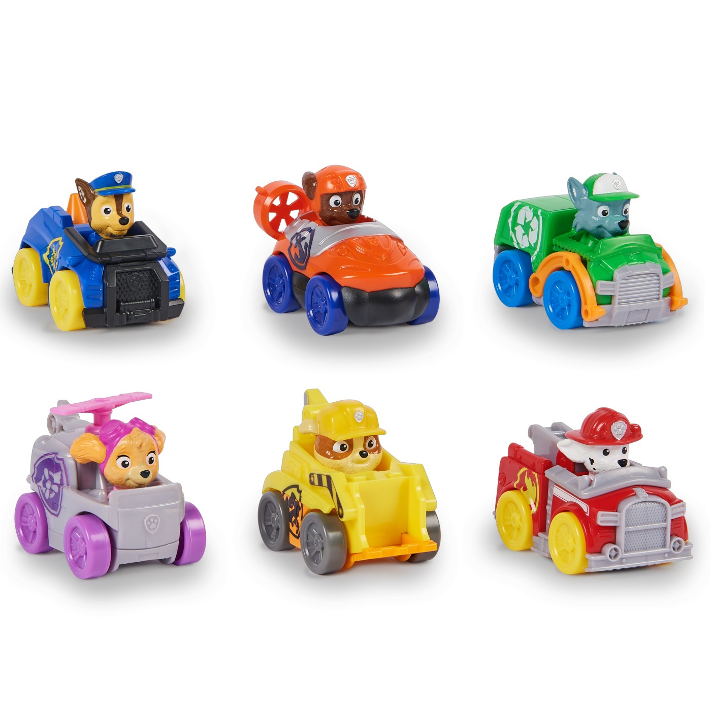 PATRULA CATELUSILOR PUP SQUAD RACERS PACHET CADOU 6 VEHICULE DE BAZA - imagine 4