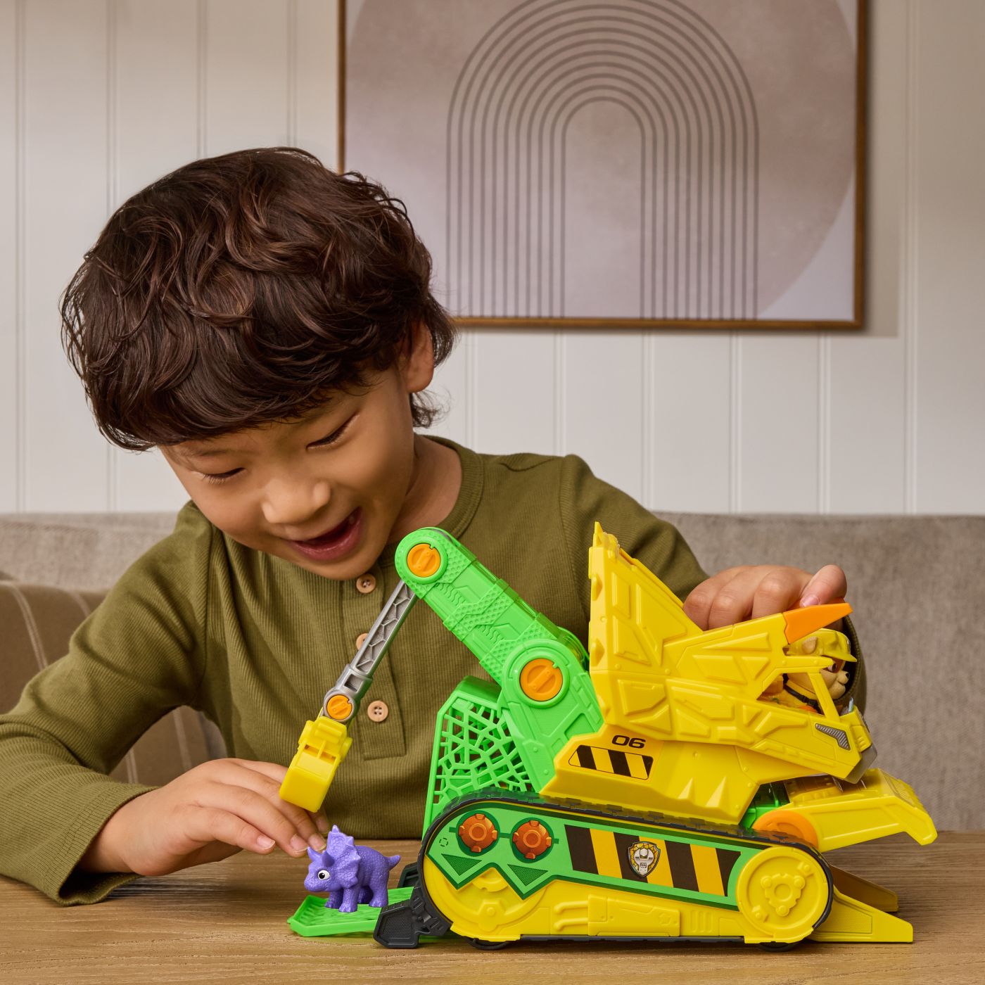 PATRULA CATELUSILOR FILMUL CU DINOZAURI SET BULDOZER CU FIGURINA RUBBLE SI ACCESORII - imagine 5