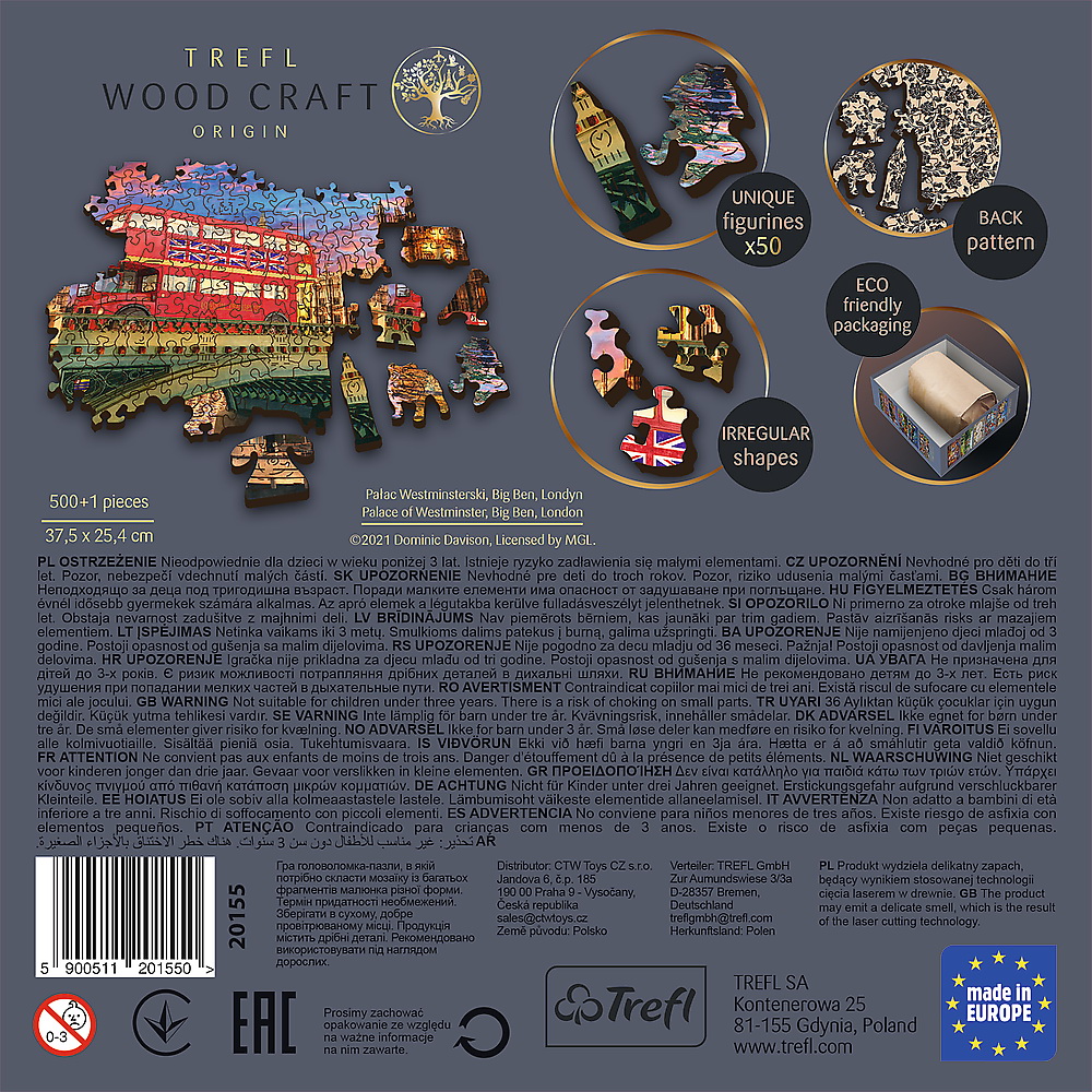 PUZZLE TREFL DIN LEMN 500+1 OBICTIVELE TURISTICE DIN LONDRA - imagine 4