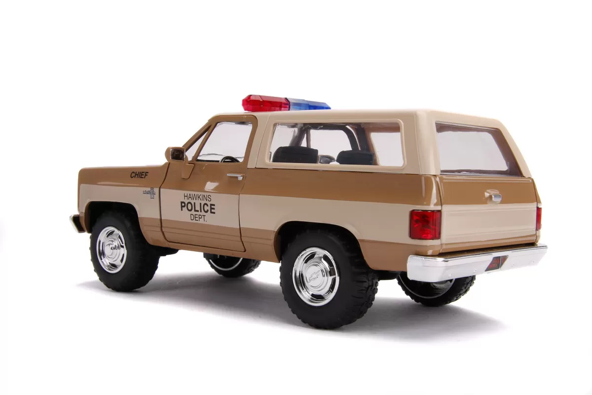 MACHETA METALICA 1980 CHEVY POLICE K5 SCARA 1 LA 24 - imagine 4