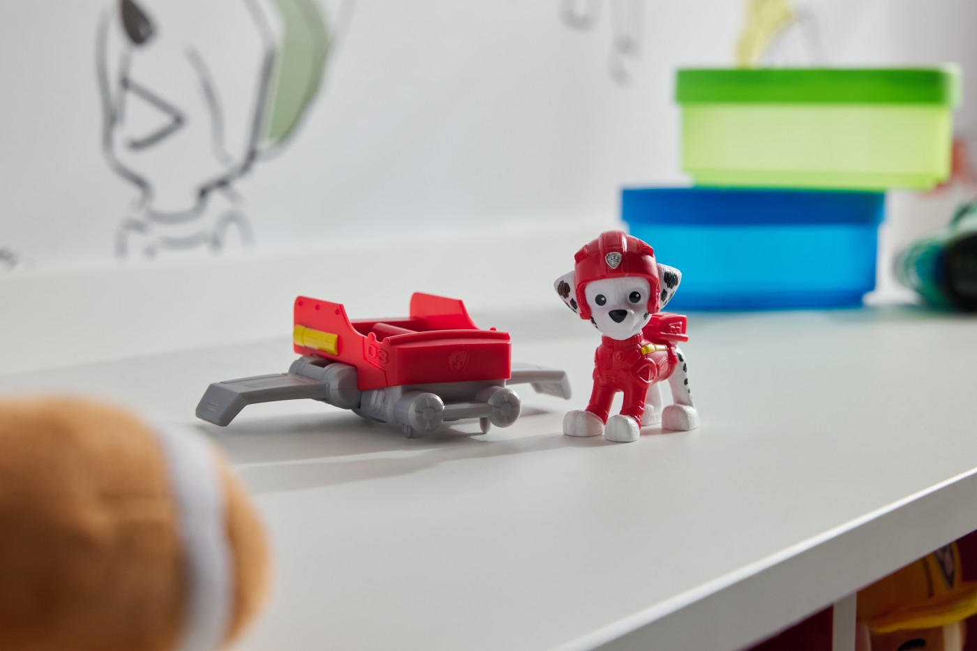 PATRULA CATELUSILOR ACTION PUPS SET VEHICUL DE SALVARE HOVERBOARD SI FIGURINA MARSHALL 5 CM - imagine 5