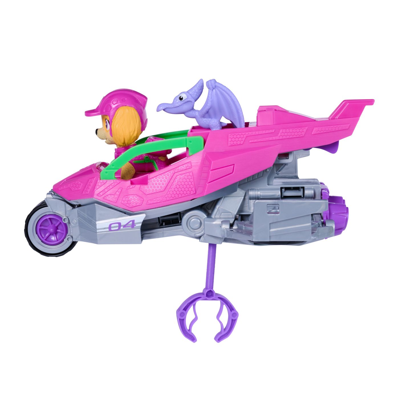 PATRULA CATELUSILOR FILMUL CU DINOZAURI SET DINO VEHICUL AVION CU FIGURINA SKYE SI ACCESORII 15CM - imagine 5