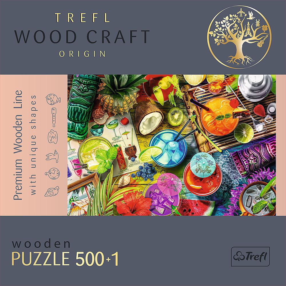 PUZZLE TREFL DIN LEMN 500+1 PIESE COCKTAILURILE COLORATE - imagine 5