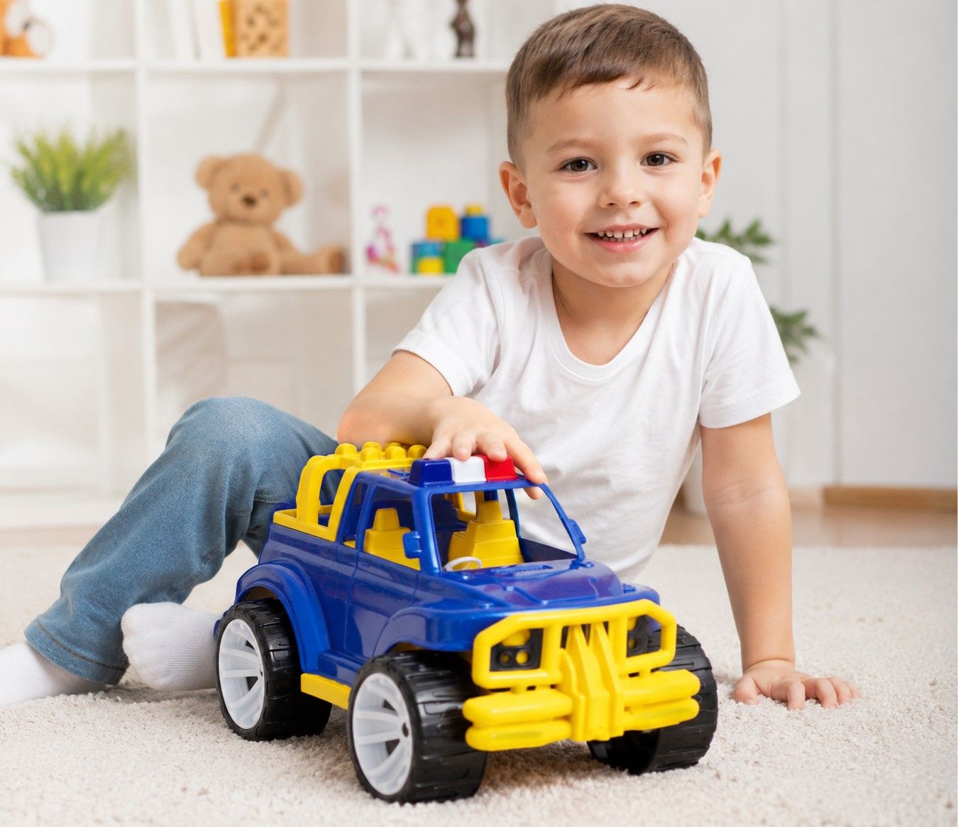 MASINA JEEP OFF ROADER ALBASTRU INCHIS 39CM - imagine 5